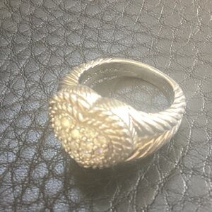 Judith RIPKA Silver Heart Ring size 7